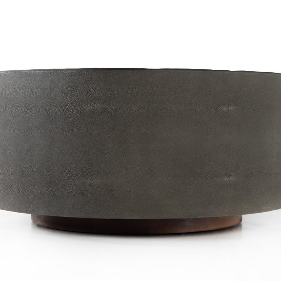 Crosby Round Coffee Table - Charcoal Shagreen