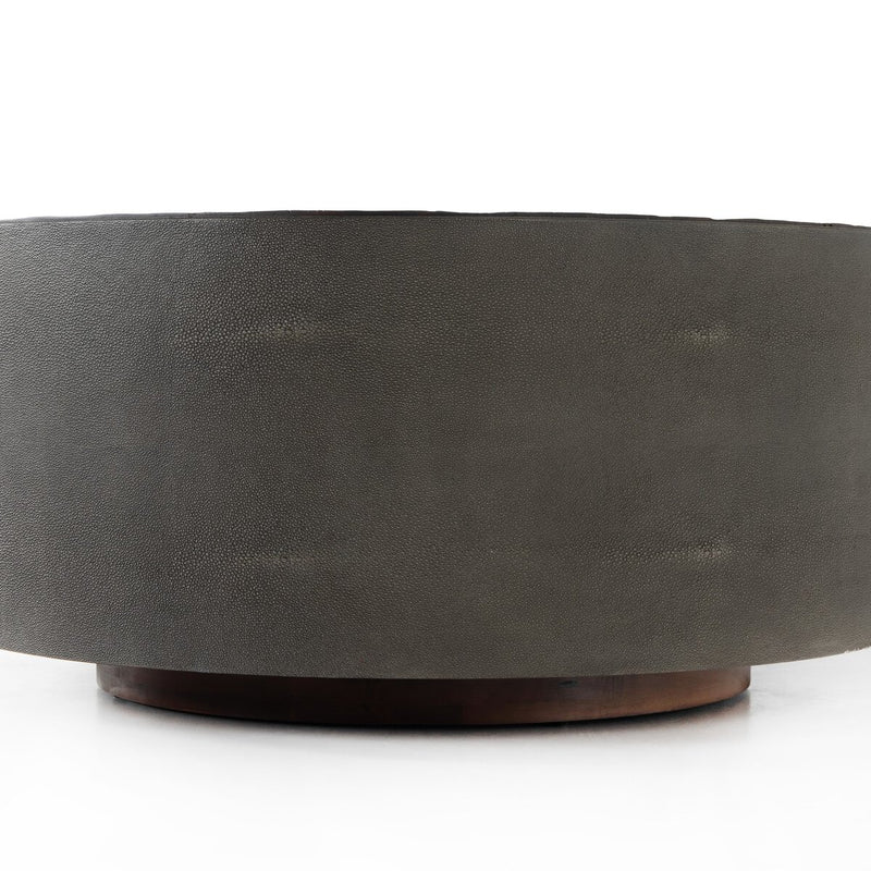 Crosby Round Coffee Table - Charcoal Shagreen