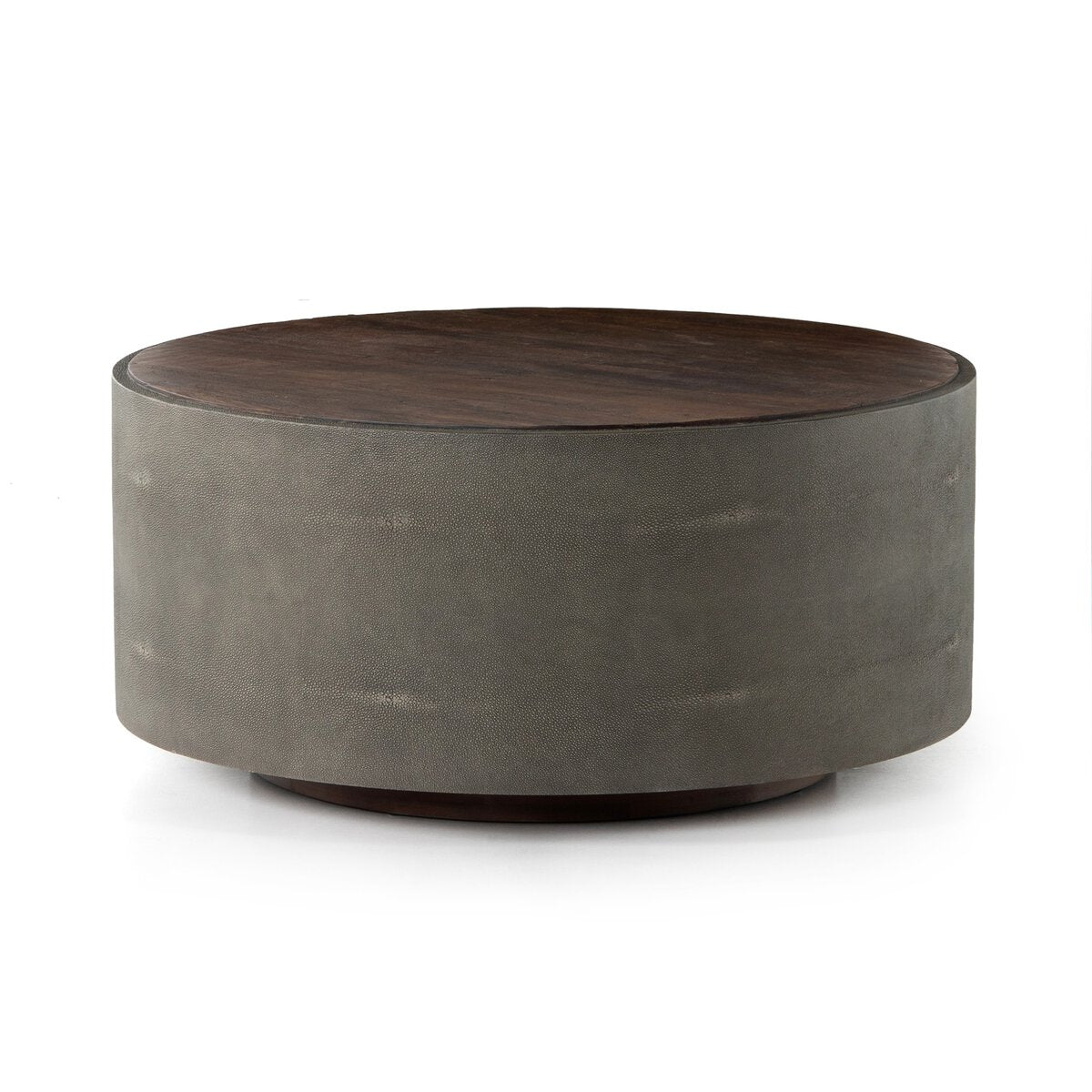 Crosby Round Coffee Table - Charcoal Shagreen