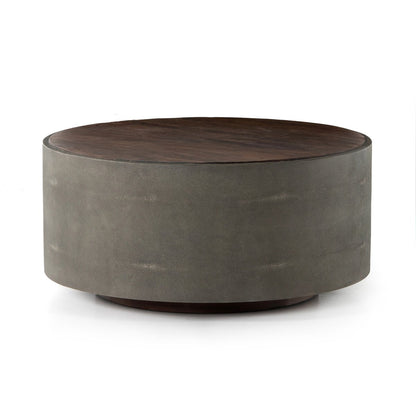 Crosby Round Coffee Table - Charcoal Shagreen