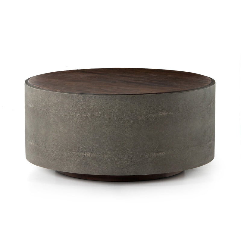 Crosby Round Coffee Table - Charcoal Shagreen