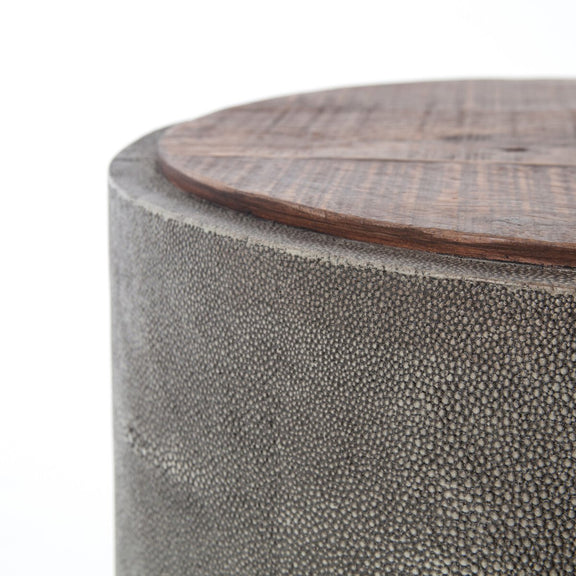 Crosby Side Table - Charcoal Shagreen