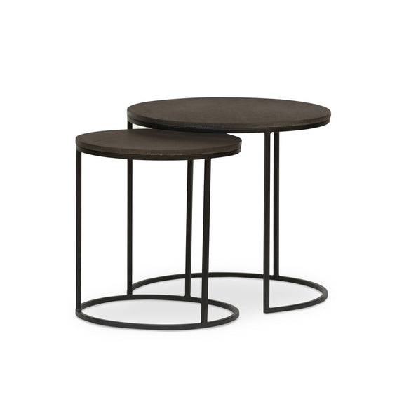 Lavastone Nesting Tables - Black Lavastone