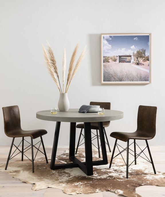 Cyrus Outdoor Round Dining Table - Grey