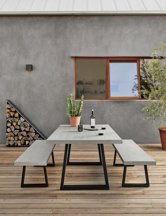 Cyrus Dining Bench - Light Grey