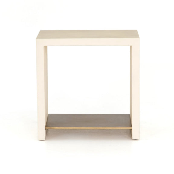 Hugo End Table - Parchment White