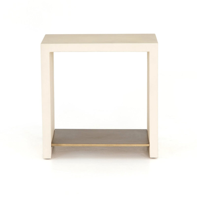 Hugo End Table - Parchment White