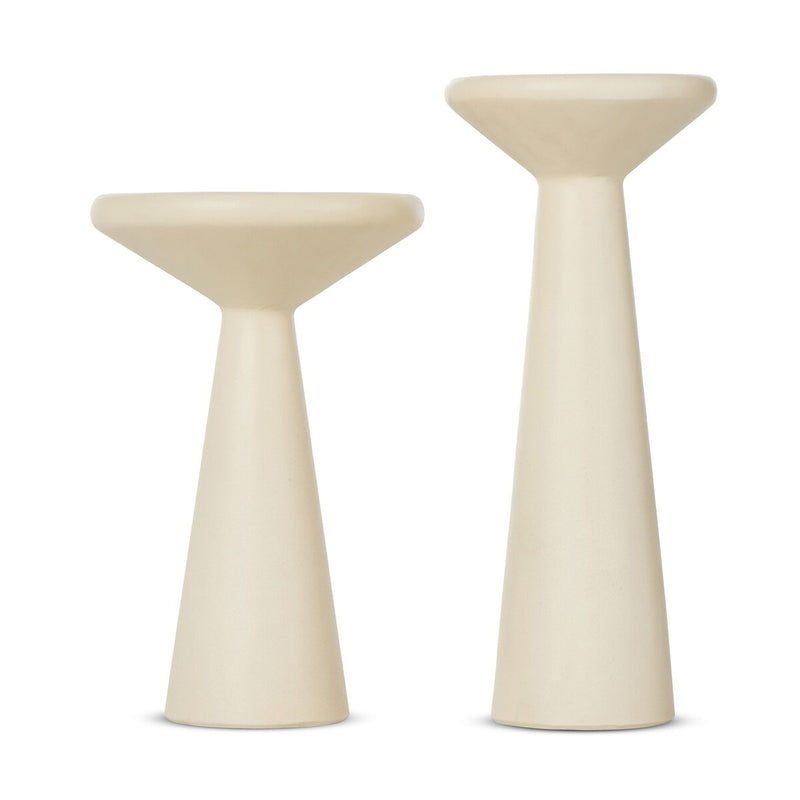 Ravine Concrete Accent Tables, Set Of 2 - Parchment White