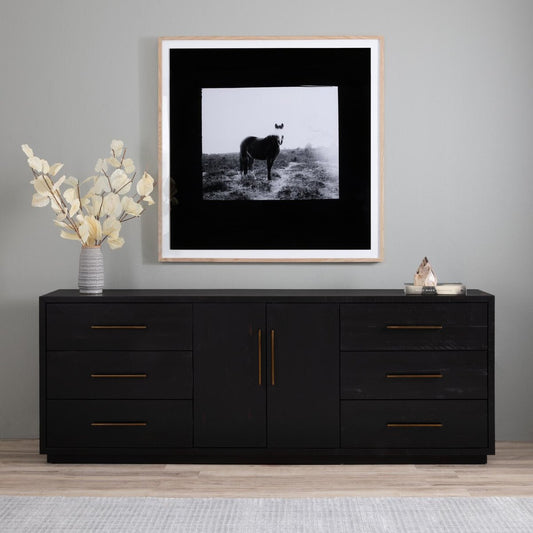 Suki Large Media Console - Burnished Black