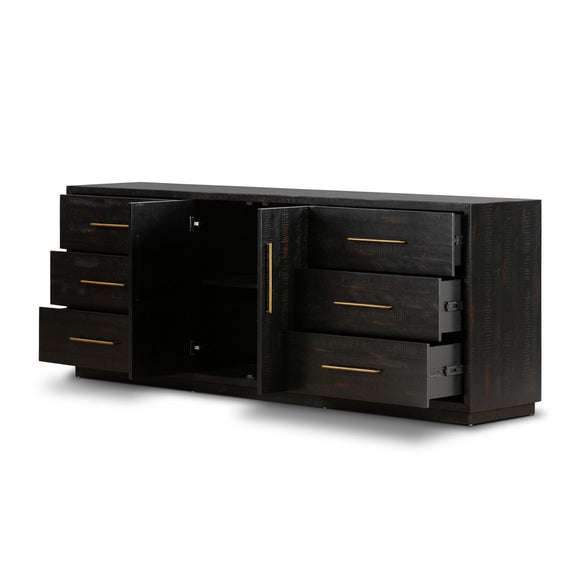 Suki Large Media Console - Burnished Black