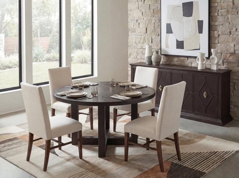 Driftwood 60in Round Dining Table - Burnt Timber